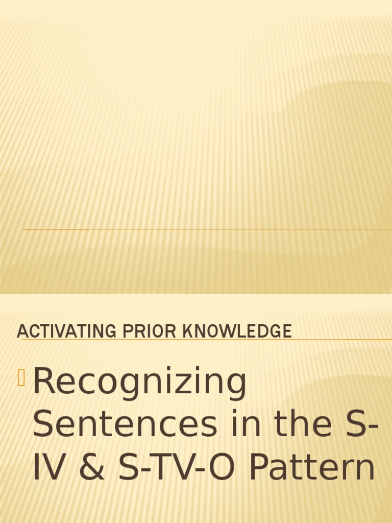 Understanding S-IV and S-TV-O Patterns | PDF