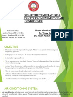 Study To Decrease The Temperature & Generate Electricity From Exhaust of Air Conditioner