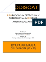 Protocolo de Deteccion y Actuacion en La Dislexia Etapa Primaria 1º 2º