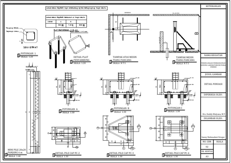 Detail Pile Cap for Physics Lab Construction | PDF