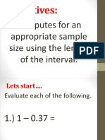 Computes For An Appropriate Sample Size Using The Length of The Interval