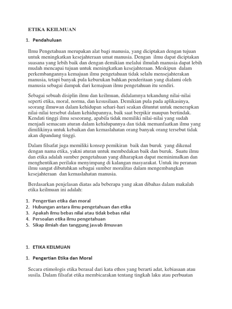 Etika Keilmuan