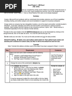 Fall 2019 Excel Project #1 - Instructions