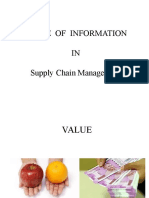 Value of Information IN Supply Chain Management