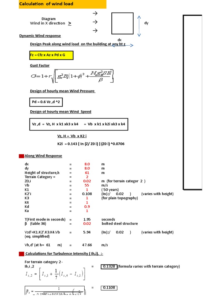 Wind Load Calculation for Structures | PDF | Turbulence | Applied And ...