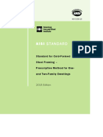 2019 - AISI S230-15 Standard For Cold Formed Steel Framing Prescriptive Method For One and Two Family Dwellings - 2nd EDITION