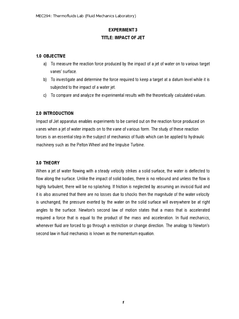 Jet Impact Force Analysis in Fluids | PDF | Fluid Dynamics | Fluid ...