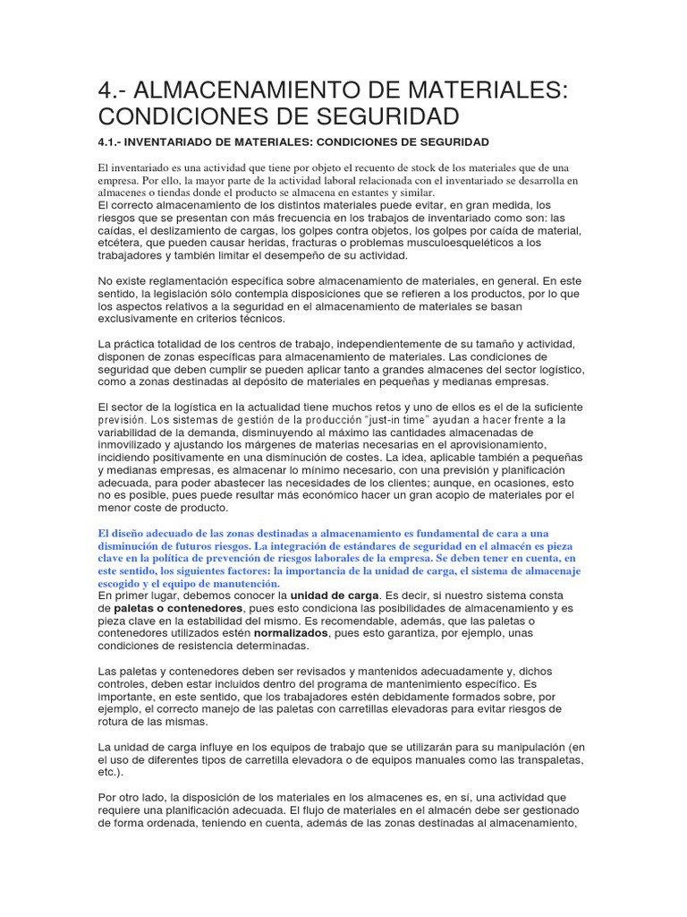 Seguridad en Almacenamiento de Materiales | PDF | Peatonal | Calle