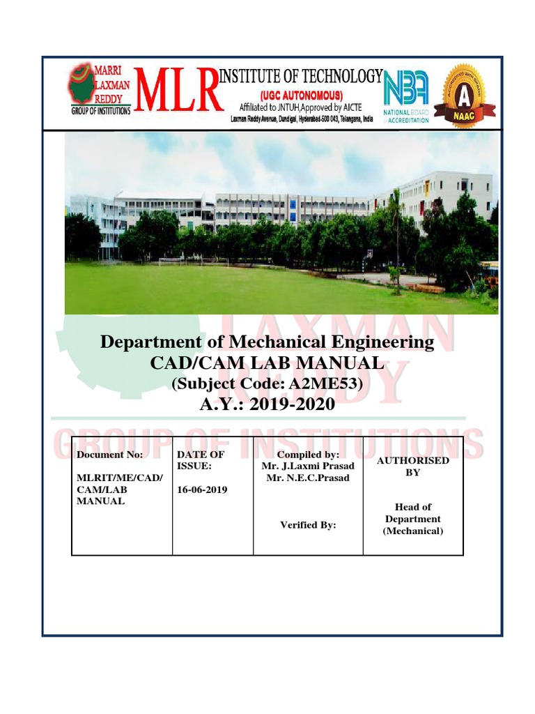 Cad Cam Lab Manual r16 PDF Computer Aided Design Cartesian