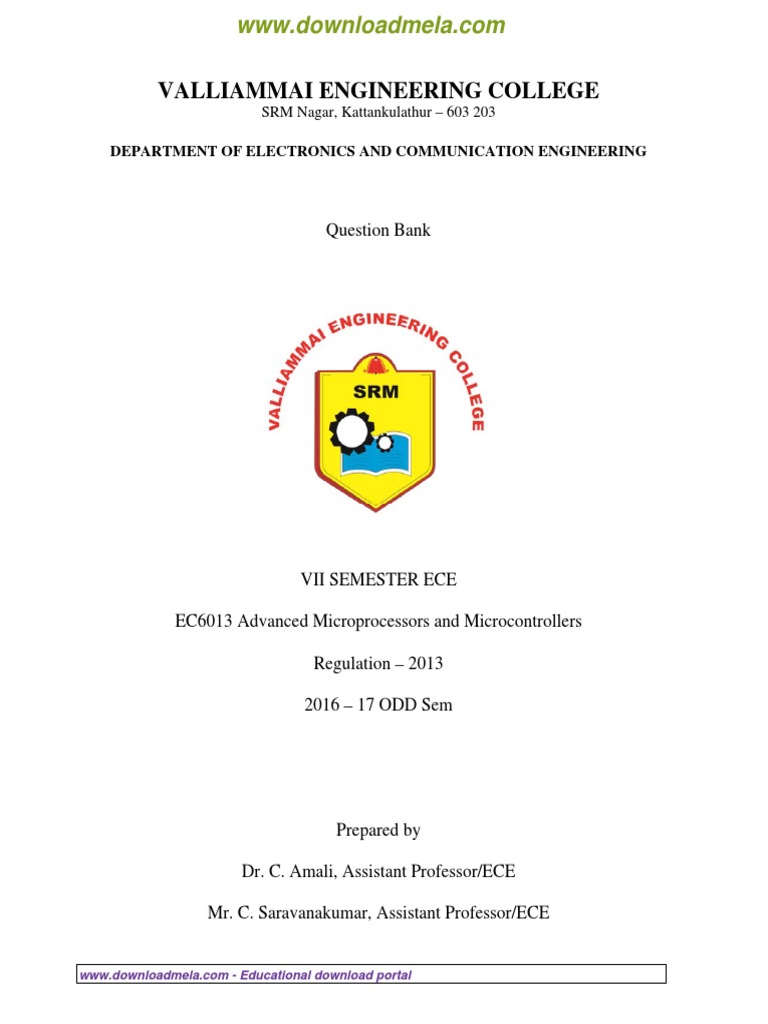 EC6013 Advanced Microprocessors and Microcontrollers PDF | PDF | Arm ...