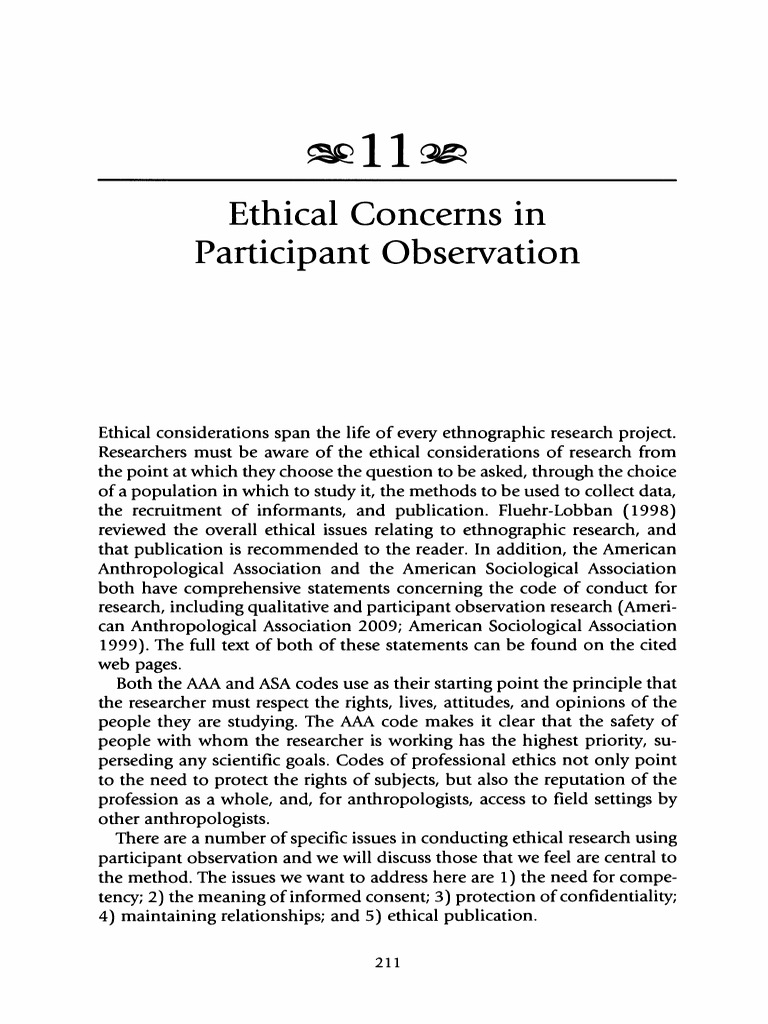 Ethical Guidelines for Participant Observation | PDF | Informed Consent ...
