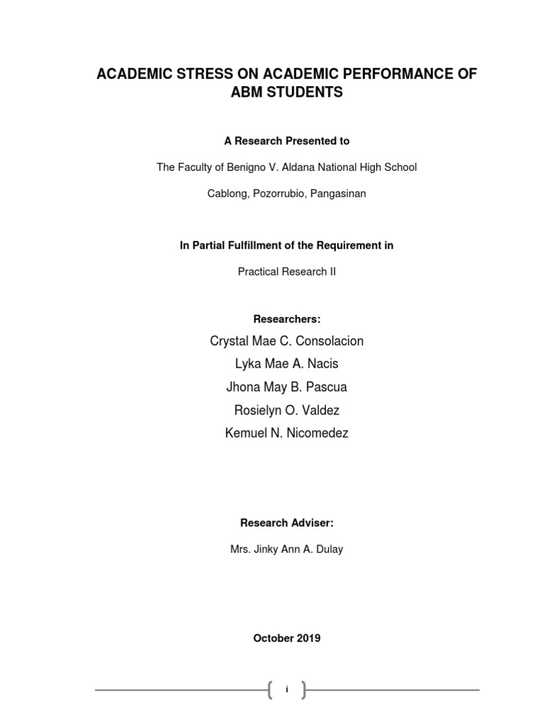 Impact of Academic Stress on ABM Students | PDF | Stress (Biology ...