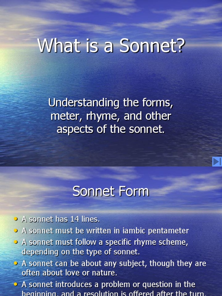 Understanding Sonnet Forms and Structure | PDF | Poetry | Art