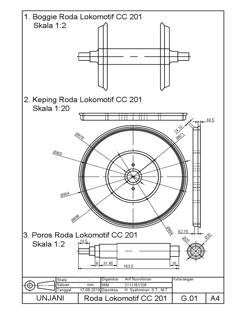 Blueprint Roda Lokomotif CC 201 | PDF