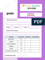 Examen Diagnostico Sexto Grado 2019-2020