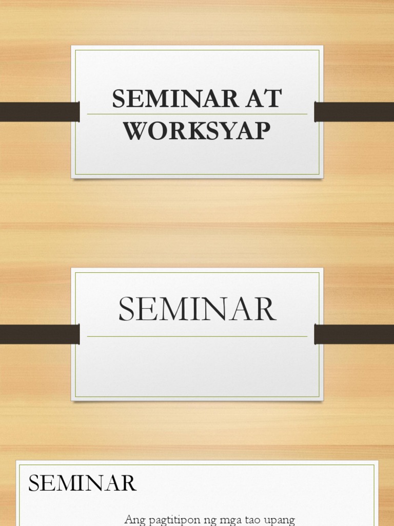Seminar at Worksyap | PDF