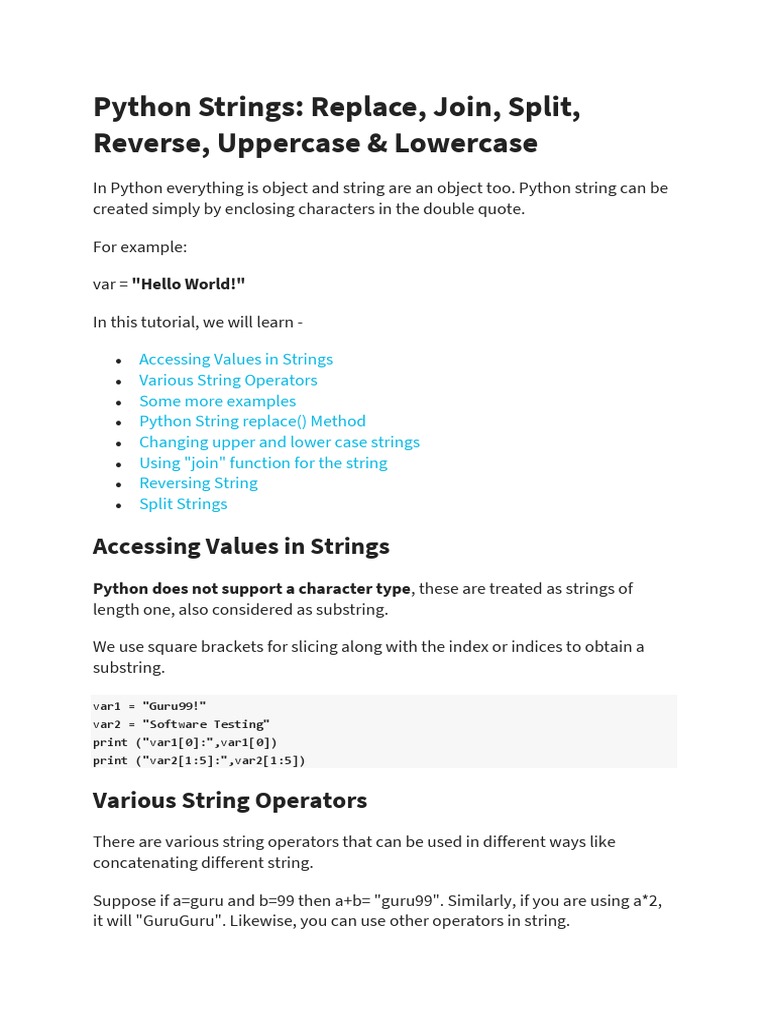 Python Document | Download Free PDF | String (Computer Science ...