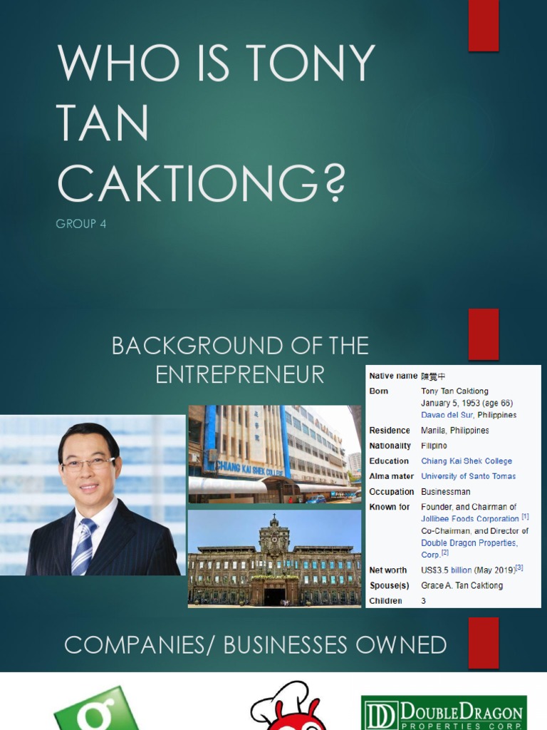 Who Is Tony Tan Caktiong | PDF