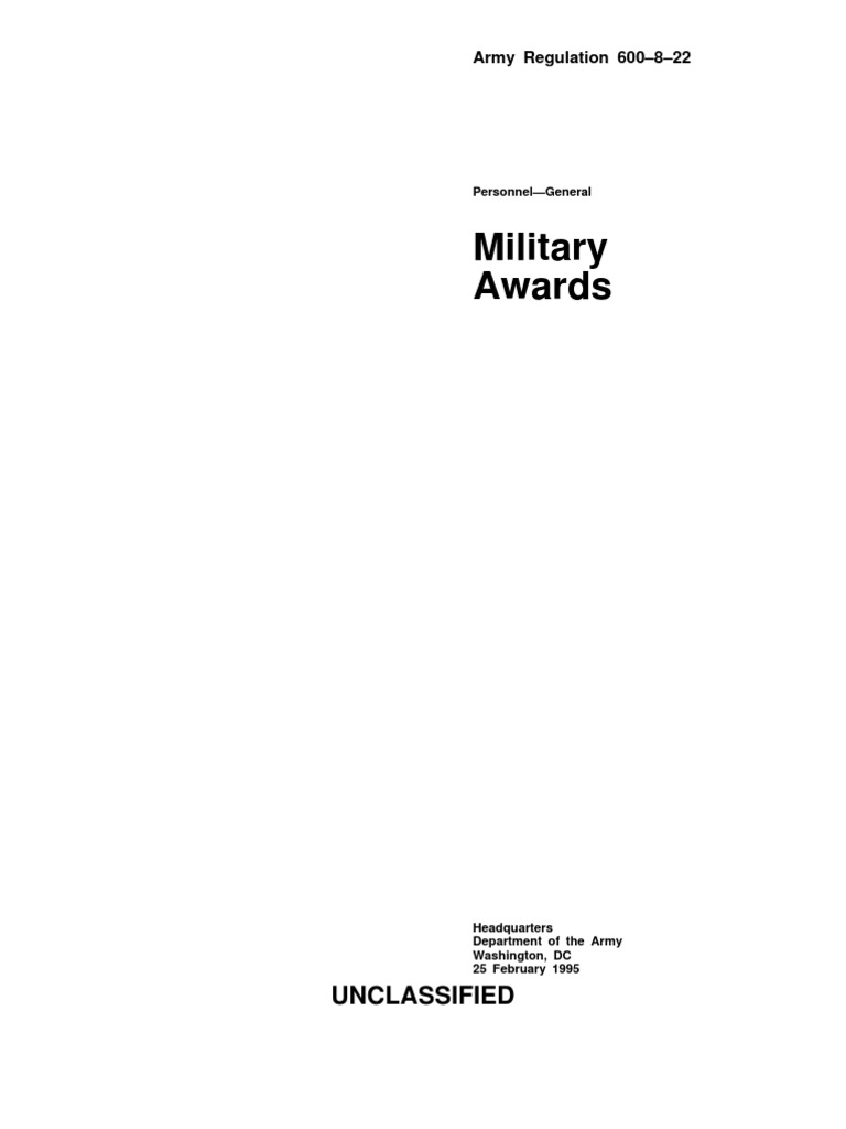 Ar 600 8 22 Military Awards Pdf United States Army Marksman