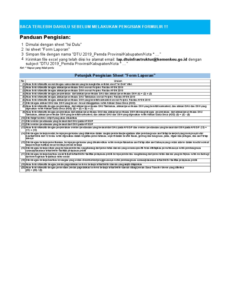Format Laporan DTU 2019 | PDF