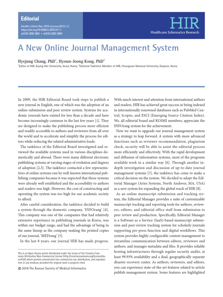 New Journal Management System Adopted | PDF | Academic Journal | Publishing