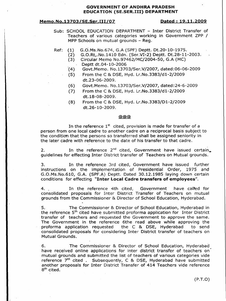 Govt Memo | PDF