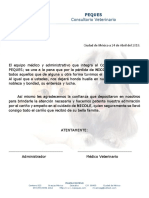 CARTA DE PESAME