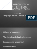 The Introduction To The Theory of Modern English