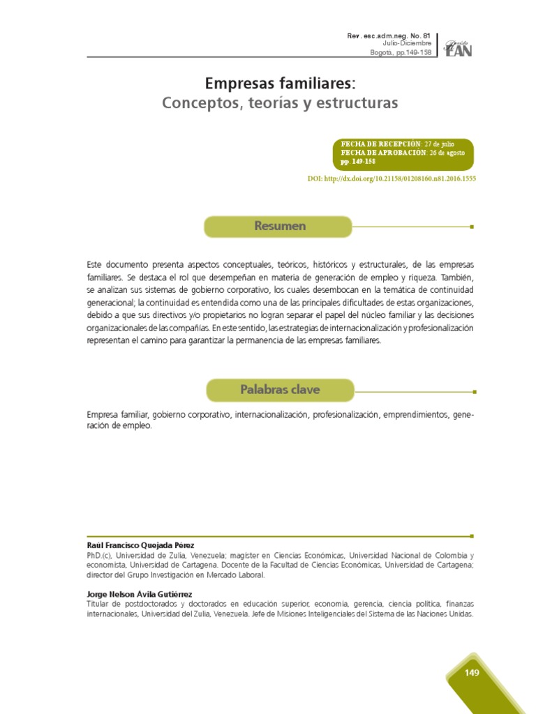 Empresas Familiares: Teoría y Estructura | PDF | Familia | Banco Mundial