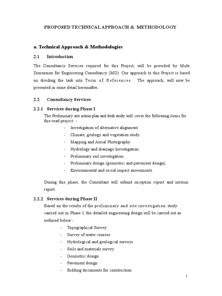 Technical Proposal For Detailed Engineer | PDF | Drainage Basin | Road