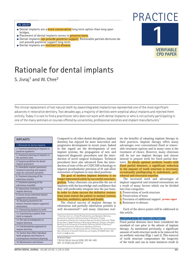 #1 Rationale Implant | Download Free PDF | Dental Implant | Dentistry