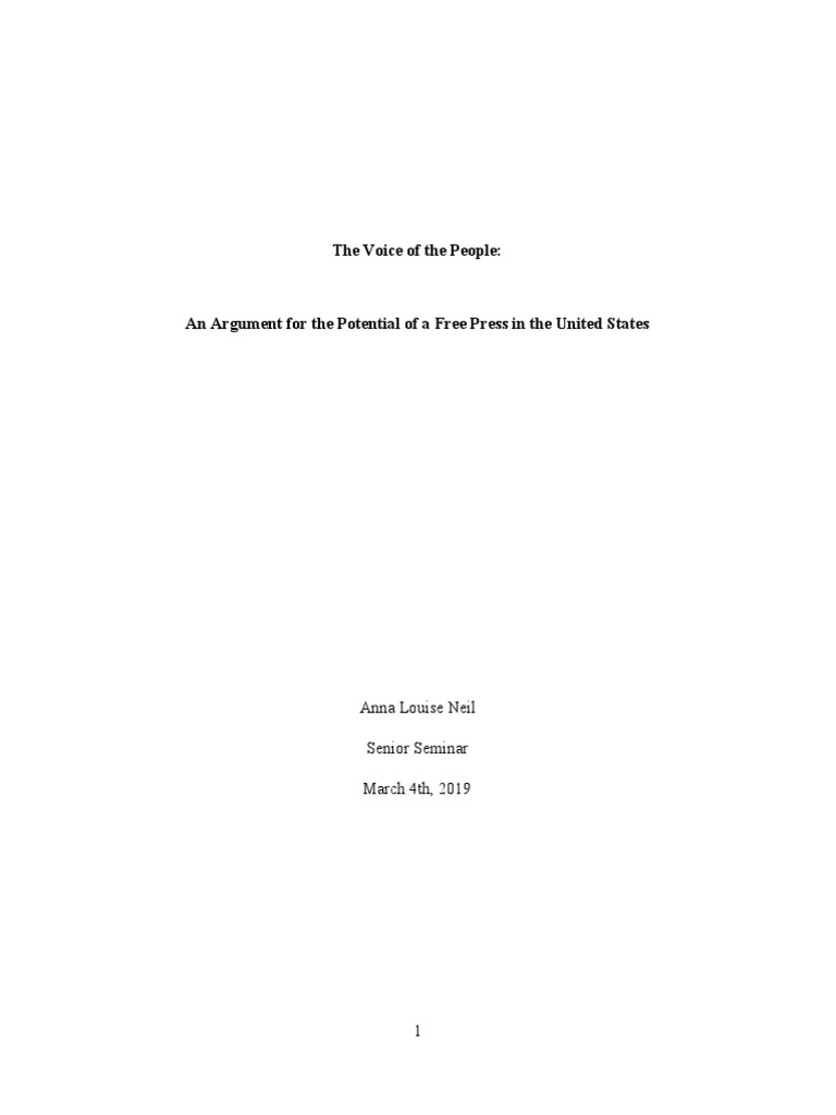 Official Anna Neil Senior Thesis PDF Watergate Scandal United