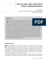 Mapping The Factors That Influence Policy Implementation