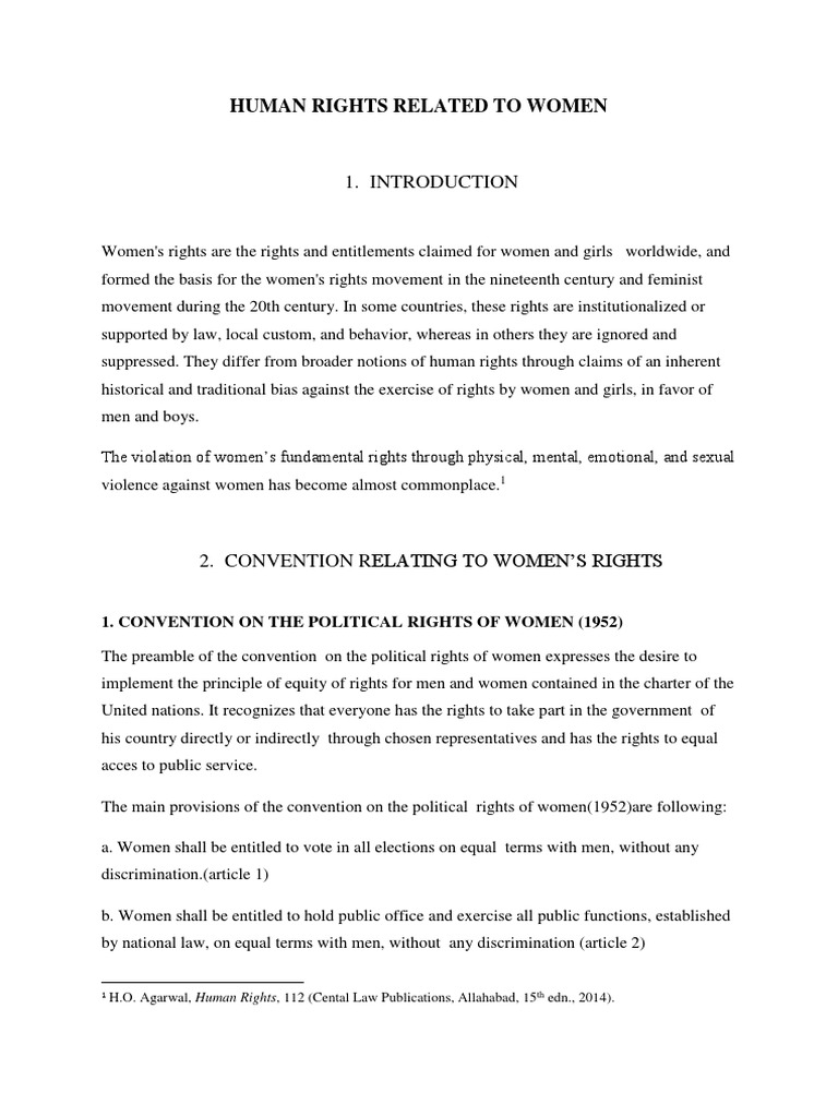 Women's Rights and Human Rights Overview | PDF | Treaty | Women's Rights