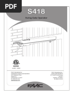 Faac S418 Swing Gate Operator Manual