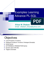 Khizar PLSQL Examples Datamatics Advance LandT Ericsson