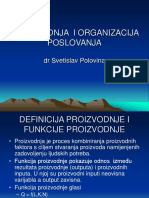 Proizvodnja I Organizacija Poslovanja