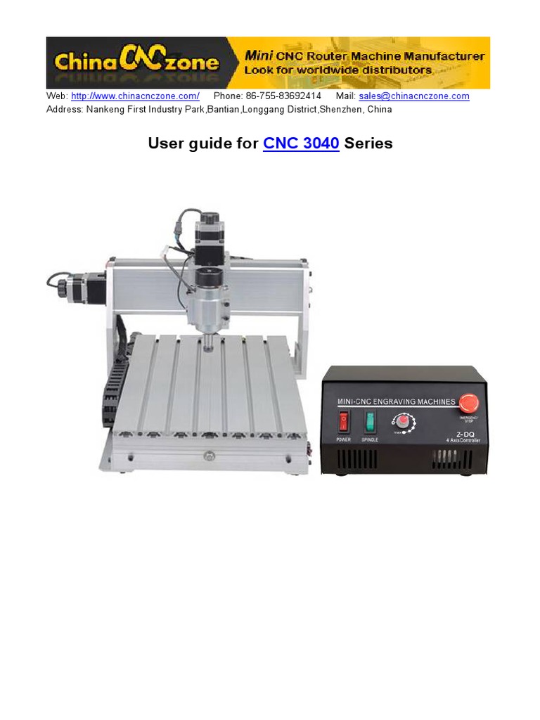 Cnc 3040 Cnc 3040z Dq User Manual Pdf Numerical Control