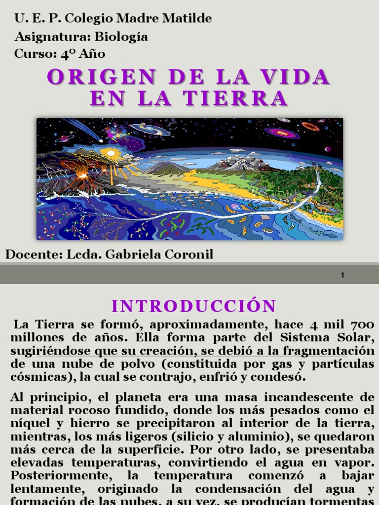 Origen de La Vida en La Tierra | PDF | Tierra | Atmósfera de tierra