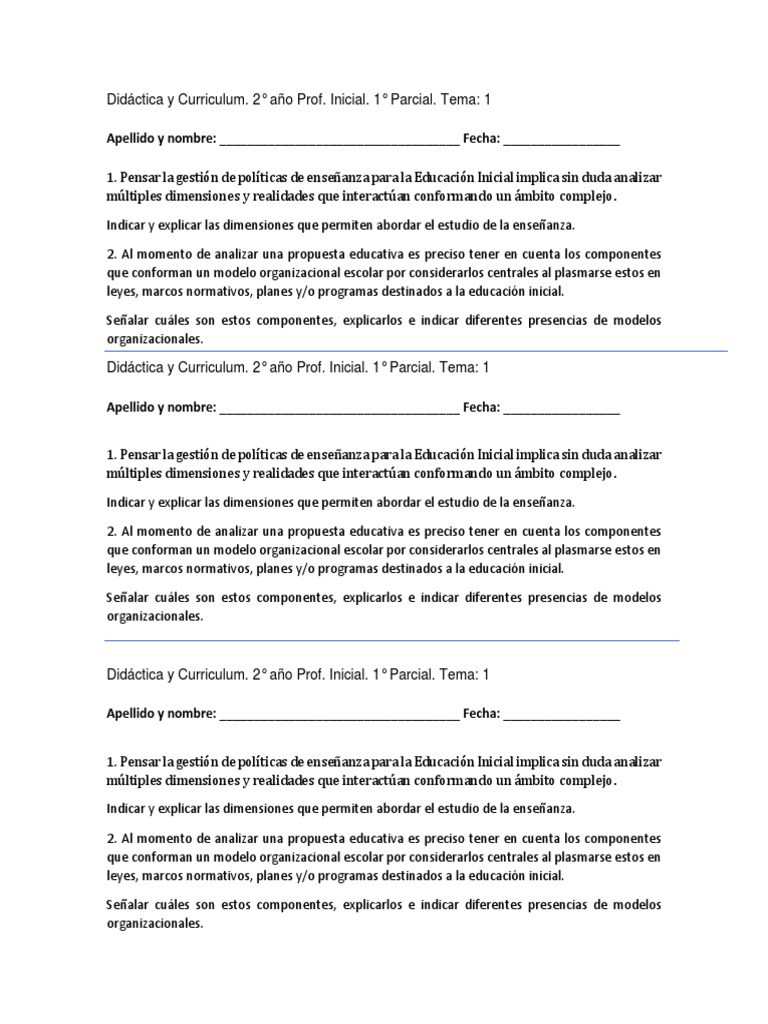 Didáctica y Currículum en Educación Inicial | PDF | Plan de estudios ...
