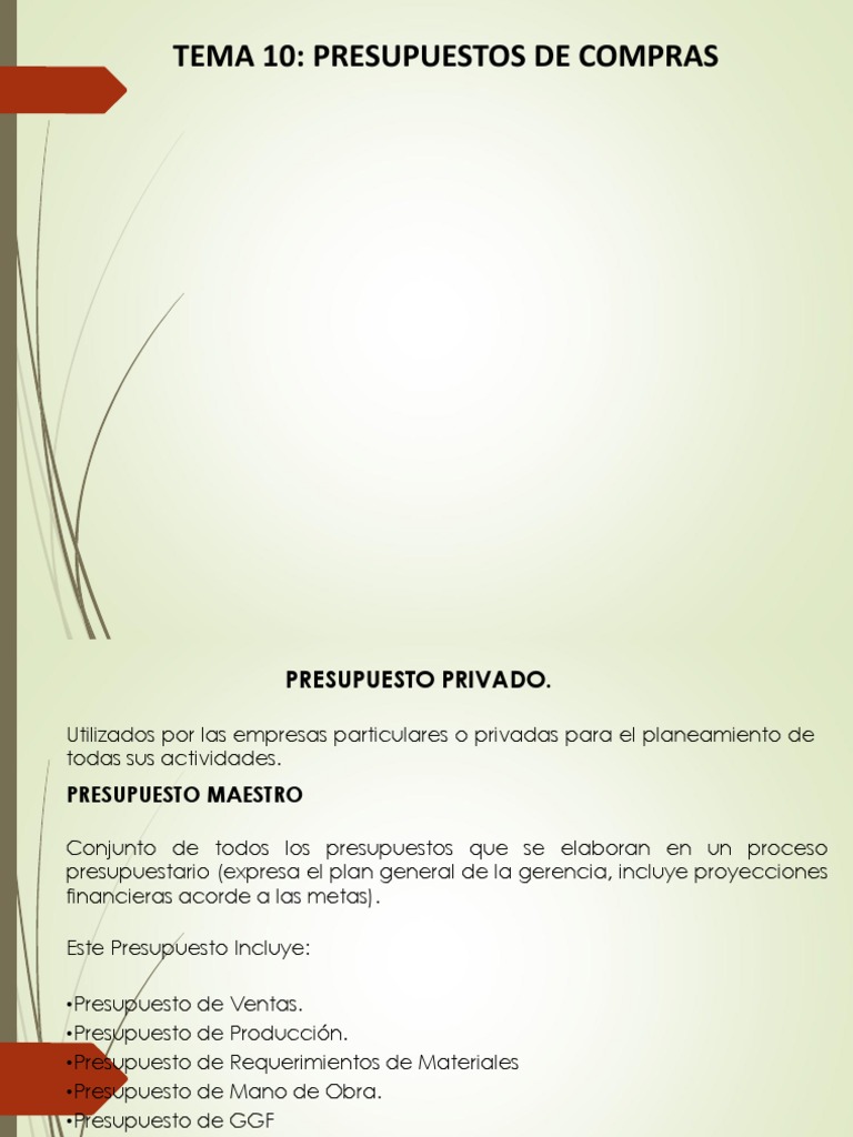 Tarea-Tema 10-Presupuesto de Compras | PDF | Presupuesto | Microeconomía