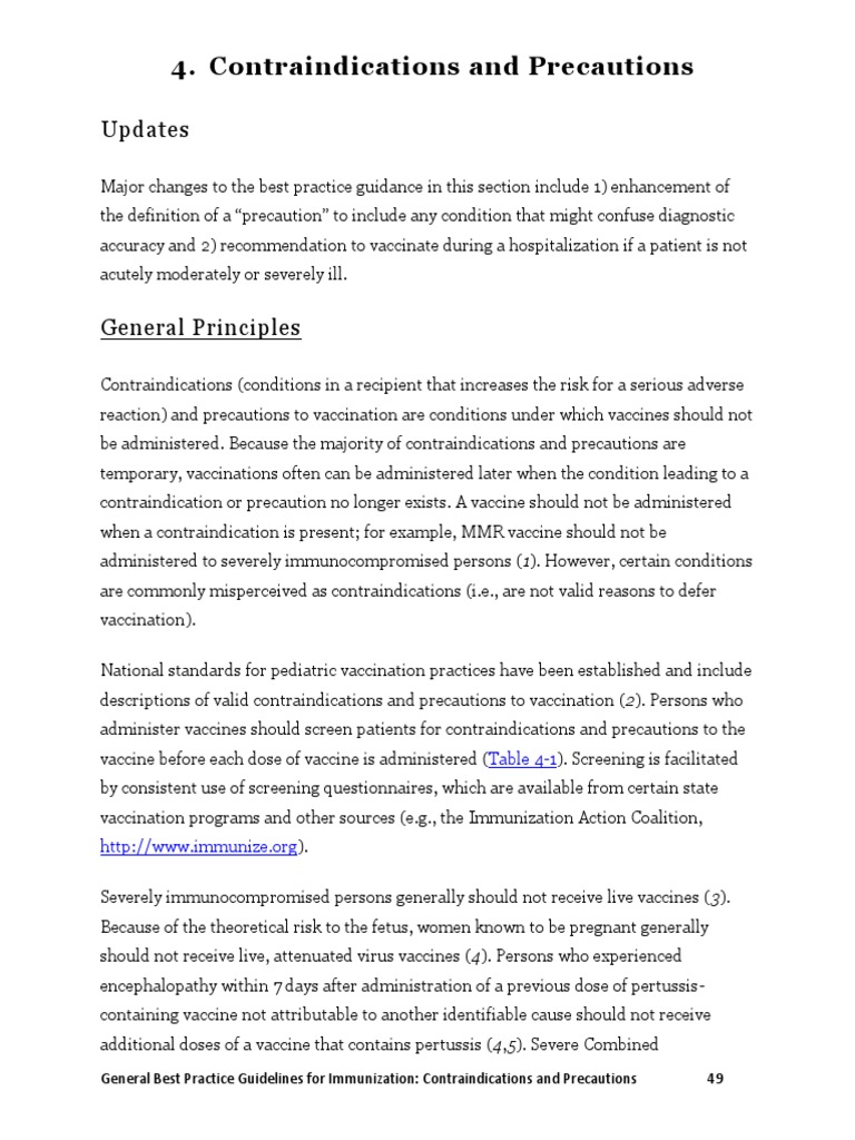 Contraindications Vaccines | PDF | Vaccines | Vaccination