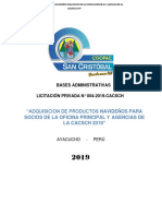 Adquisicion de Productos Navideños para Socios de La Oficina Principal Y Agencias de La Cacsch 2019