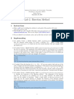 Lab 2. Bisection Method: 1 Instructions