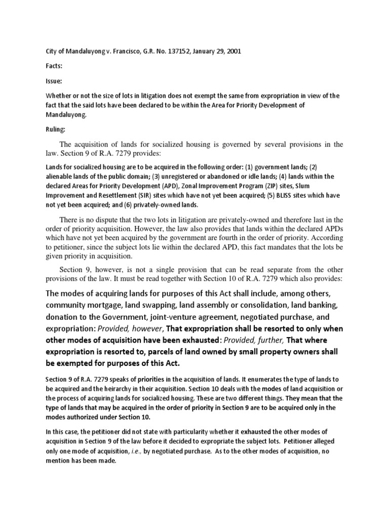 Expropriation Case in Mandaluyong City | PDF | Eminent Domain | Metro ...