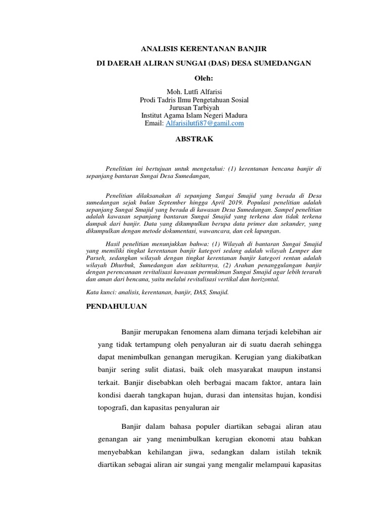 Analisis Kerentanan Banjir Pdf
