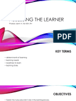 Assessing The Learner For Health Education