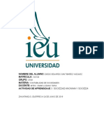 Nombre Del Alumno: Matrícula: Grupo: Materia: Docente Actividad de Aprendizaje 3 Sociedad Anonima Y Sociedad de Responsabilidad Limitada