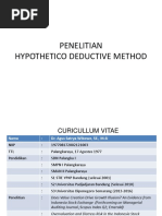 Penelitian Hypothetico Deductive Method