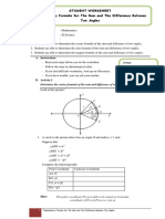 Student Worksheet Trigonometric Formula For The Sum and The Difference Between Two Angles
